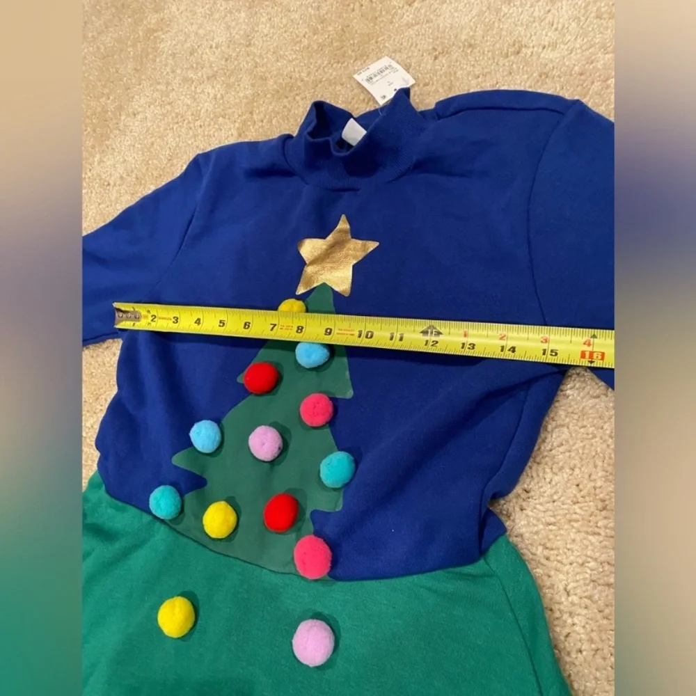 Mighty Fine Blue and Green Long Sleeve Dress - Picture 6 of 6